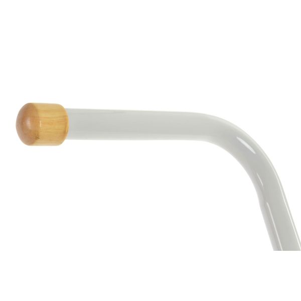 ESCOBILLERO PORTAROLLO ACERO BLANCO MADERA NATURAL