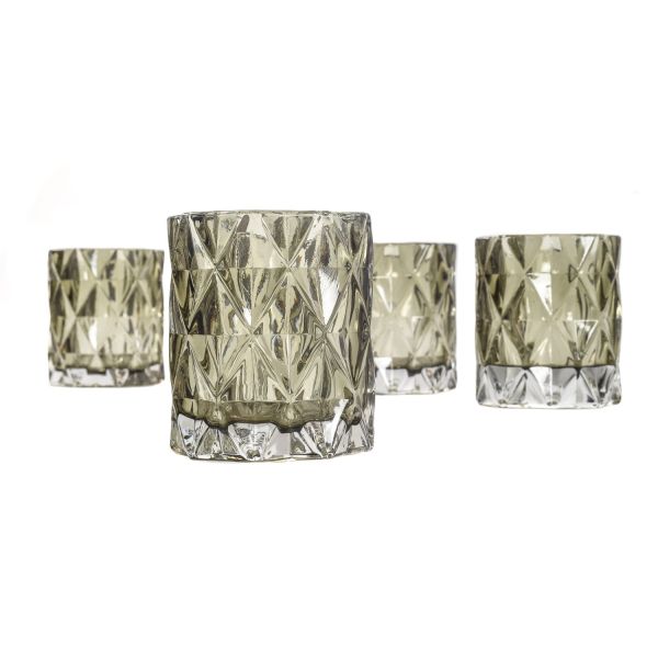 VASO CRISTAL VERDE JADE OLIVA ROMBOS 7X7X8