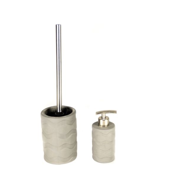 DOSIFICADOR BAÑO CERAMICA ONDAS GRIS PERLA 16X7