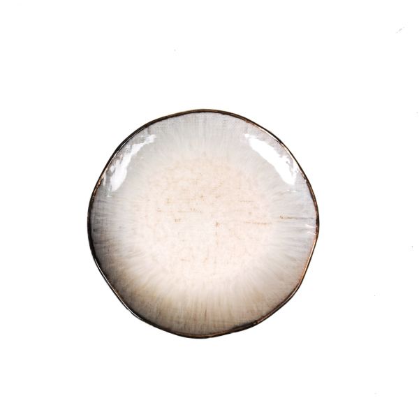 PLATO CERAMICA CREAM BLUE TAMAÑO S