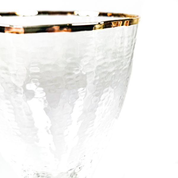 COPA VINO BLANCO CRISTAL CON BORDES DORADOS