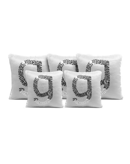 Set 5 coussins coton blanc brillance 3 vous. 50x50 cm 2...