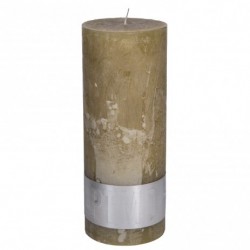 RUSTIC OLD YELLOW PILLAR CANDLE