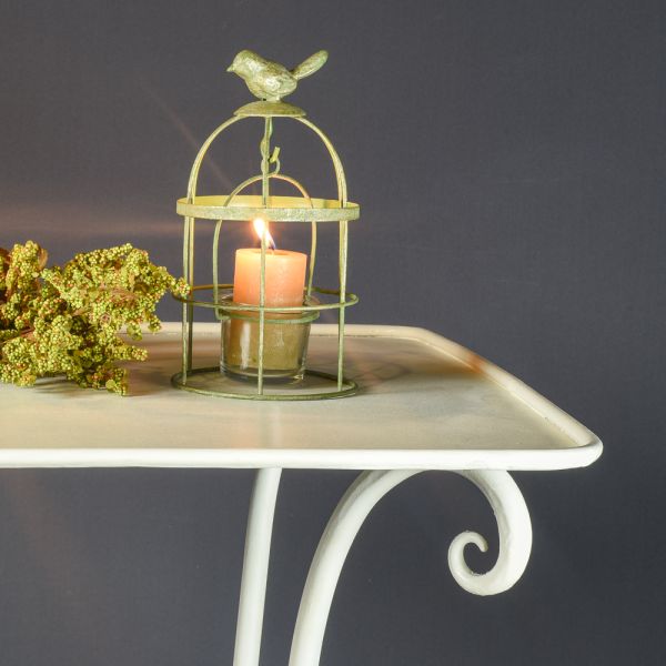 MESA AUXILIAR VELADOR REDONDA METAL FORJA NEGRA 55X82