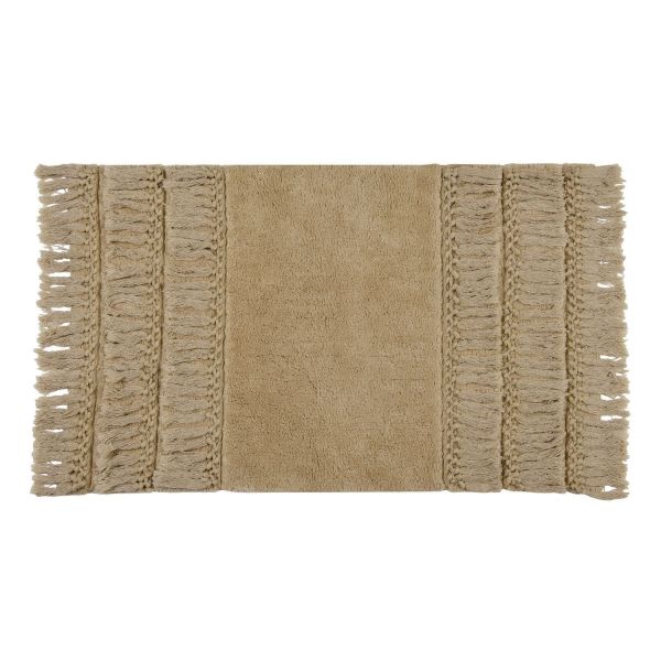 ALFOMBRA BAÑO FRINGES BEIGE 50X80
