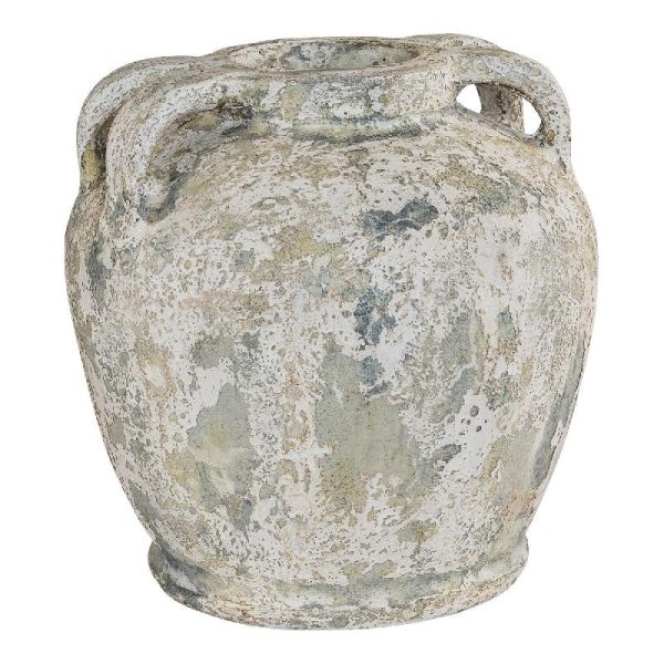 JARRON CERAMICA BLANCA PECHERA 40X40X40