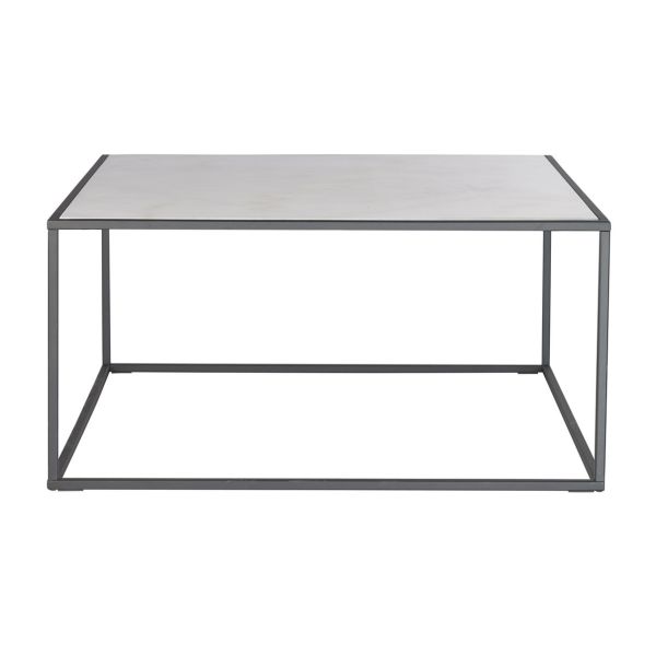 MESA CENTRO JEWEL TAPA MARMOL ESTRUCTURA METAL 90X90X45