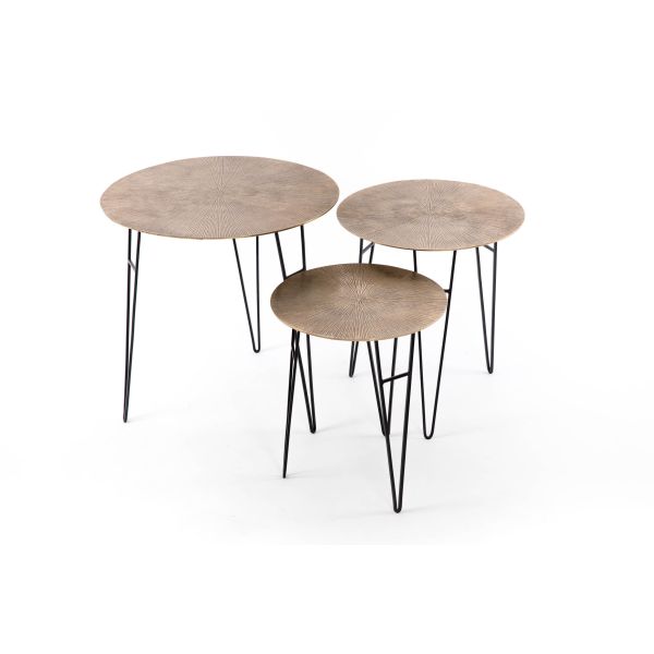 MESA AUX DE HIERRO TAPA ALUMIN REDONDA 40X40X45