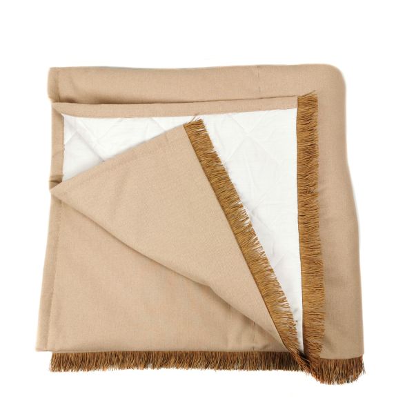 Plaid Manta acolchada lisa ocre pie de cama  90-105 y 135-150 | Liberty Camel