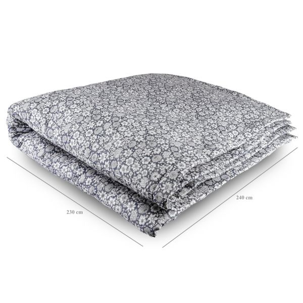 Plaid Manta acolchada Flores Azul pie de cama  90-105 y 135-150 | Liberty Blue