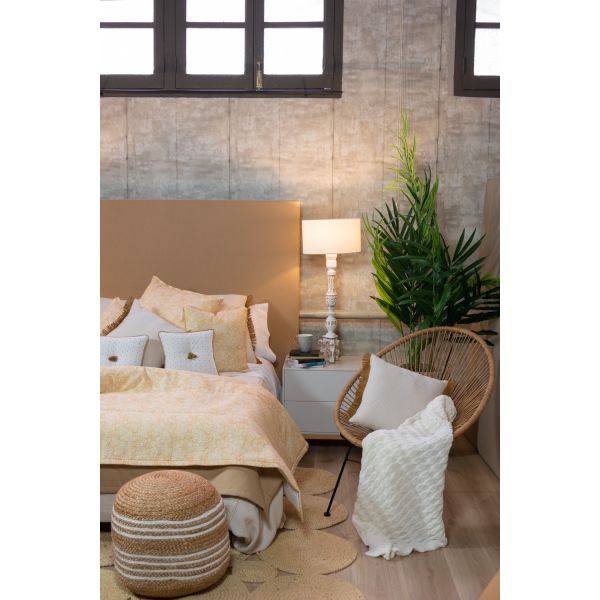 Plaid Manta acolchada lisa ocre pie de cama  90-105 y 135-150 | Liberty Camel