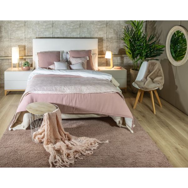 Plaid Manta acolchada lisa Rosa palo de cama  90-105 y 135-150 | Liberty Nude