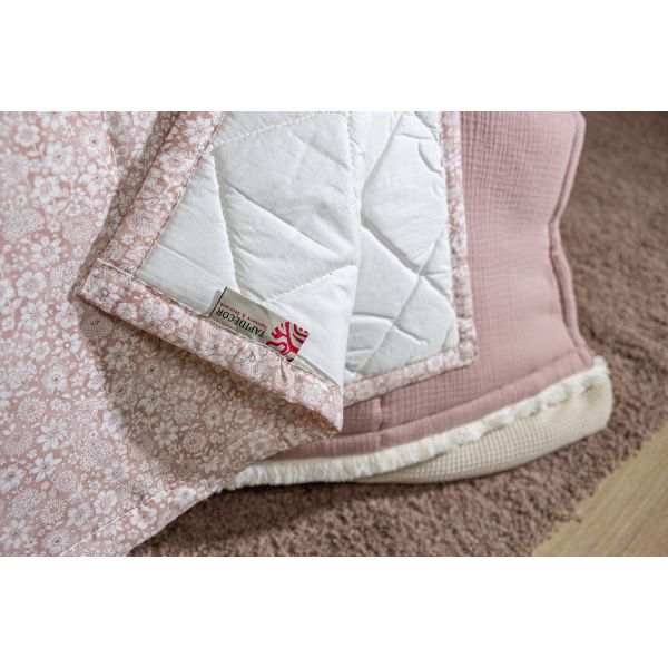 Plaid Manta acolchada lisa Rosa palo de cama  90-105 y 135-150 | Liberty Nude