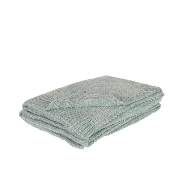 PLAID TEJIDO SUAVE ACRILICO VERDE MENTA 130X170X1