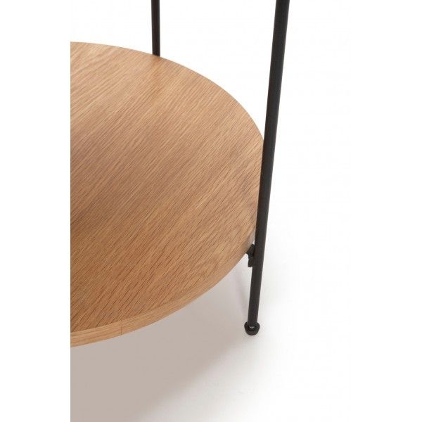 MESA CENTRO TESSA ROBLE PIE NEGRO 45X45X68 CM