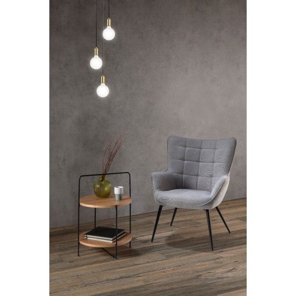 MESA CENTRO TESSA ROBLE PIE NEGRO 45X45X68 CM