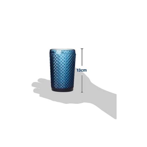 VASO PICOS CRISTAL AZUL 8X8X12,5 CM