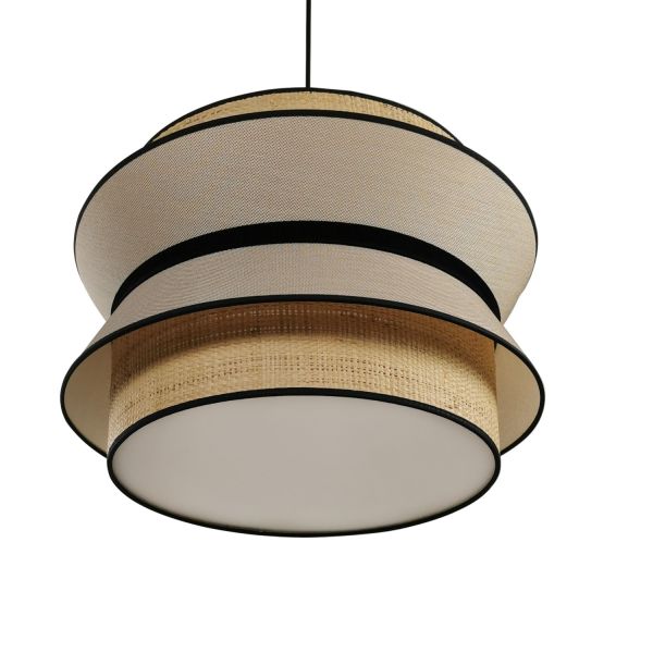 LAMAPRA TECHO COLGANTE 50CM NEPTU PIEDRA INST.10MM NE.CABLE NEGRO 50X32