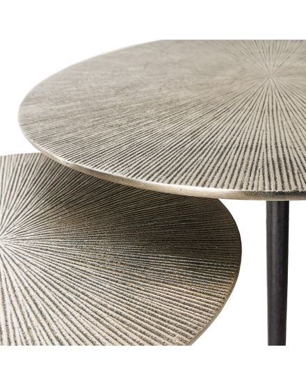 SET 3 MESAS AUXILIAR NEGRO ORO 48X48X40 2