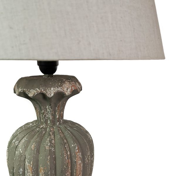 LAMPARA GALLONES BOLA BASE CUA ESTUCADA GRIS 18X52