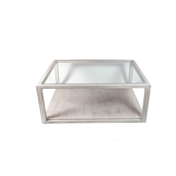 MESA CENTRO CRISTAL MADERA GRIS VELADO 110X70X45