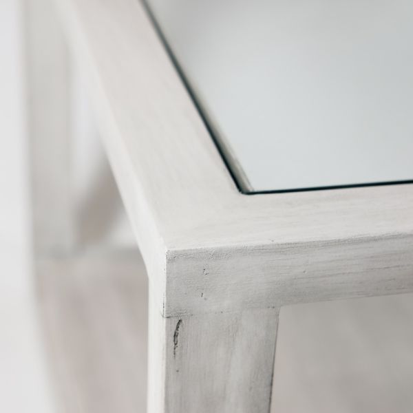 MESA CENTRO CRISTAL MADERA GRIS VELADO 110X70X45