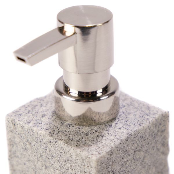 DISPENSADOR JABON  POL.GRIS 6,5X6,5X16.5