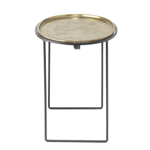 MESA DE CENTRO REDONDA LOU METAL LATÓN ORO 52X33X43(H)