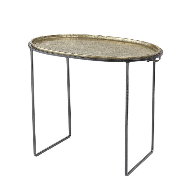 MESA DE CENTRO REDONDA LOU METAL LATÓN ORO 52X33X43(H)