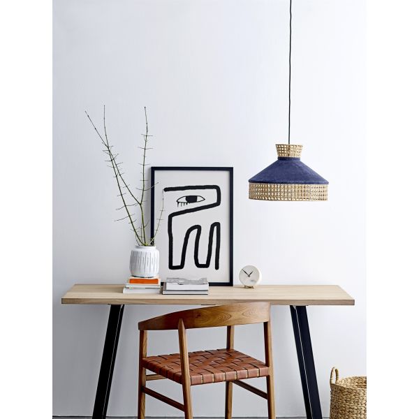 LAMPARA TECHO COLGANTE AZUL ALGODON