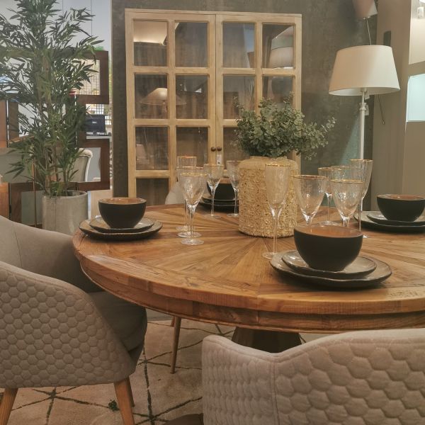 VITRINA BLANCO ROZADO MADERA DE MANGO 120X40X194