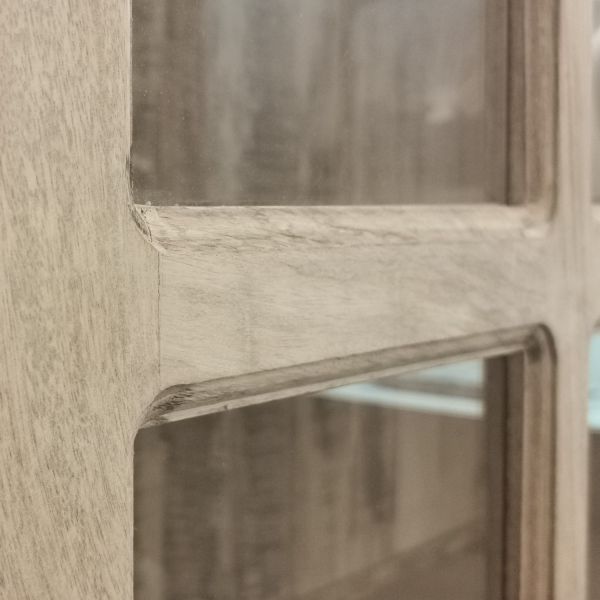 VITRINA BLANCO ROZADO MADERA DE MANGO 120X40X194