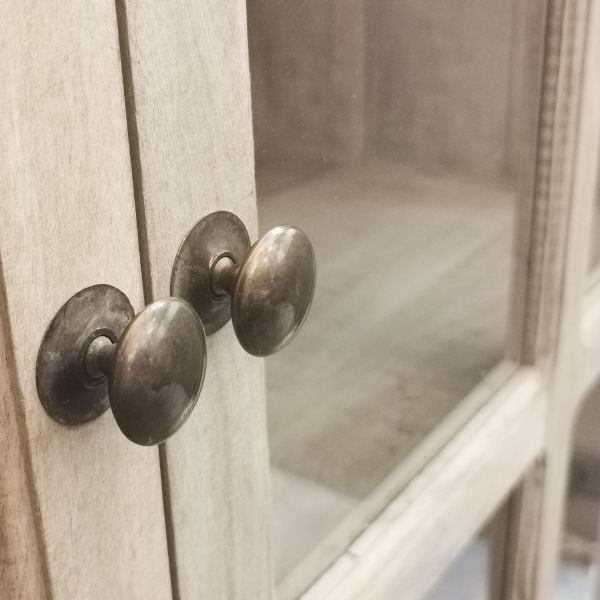 VITRINA BLANCO ROZADO MADERA DE MANGO 120X40X194