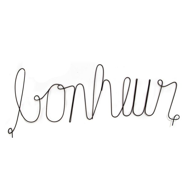 LETRAS DECORATIVAS BONHEUR MET AL HILO ALAMBRE 54X15