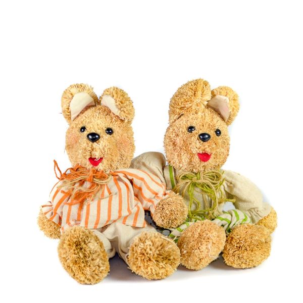 CONEJO DE PAJA VESTIDO VERDE 