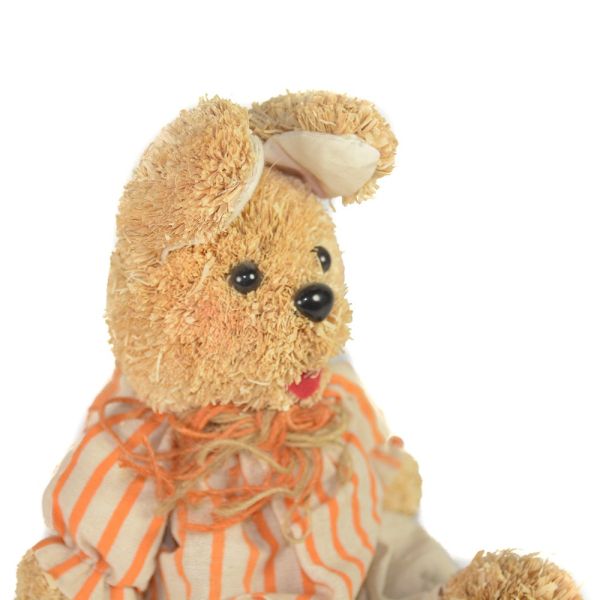 CONEJO DE PAJA VESTIDO NARANJA 