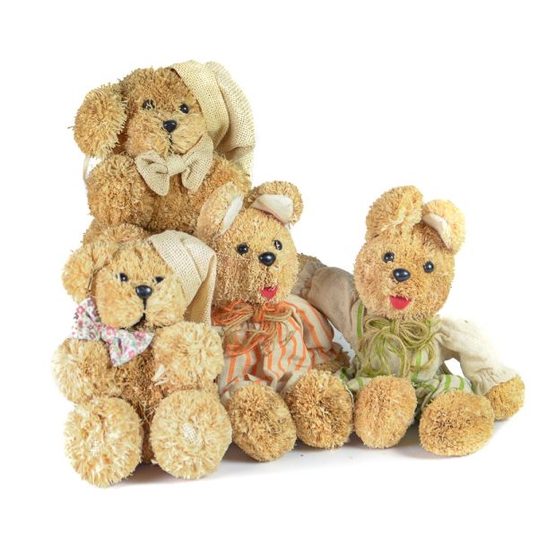 CONEJO DE PAJA VESTIDO NARANJA 