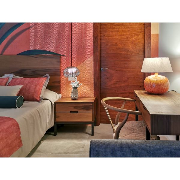 PANTALLA ALGODON NATURAL LISA C:TOPO 35X27X16