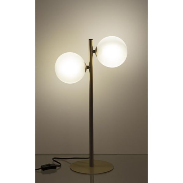 LAMPARA PIE ORO 2 GLOBOS ALTO 54