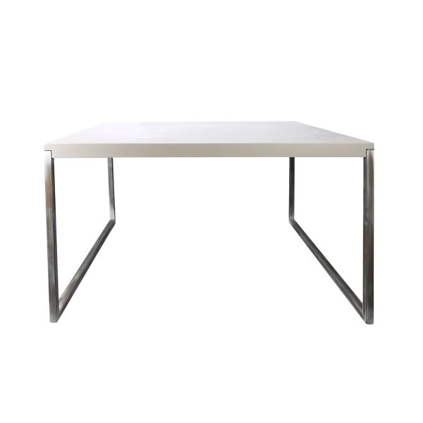 MESA 75X75 PATINADA BEIGE PATA METAL LACADA