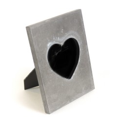 Marco fotos corazón metal gris plomo 10x10 cm