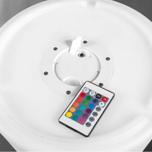 LAMP.EXTERIOR SOBREMESA LED BL 28X28X60, MANDO A DISTANCIA