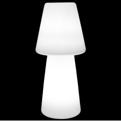 LAMP.EXTERIOR SOBREMESA LED BL 28X28X60, MANDO A DISTANCIA