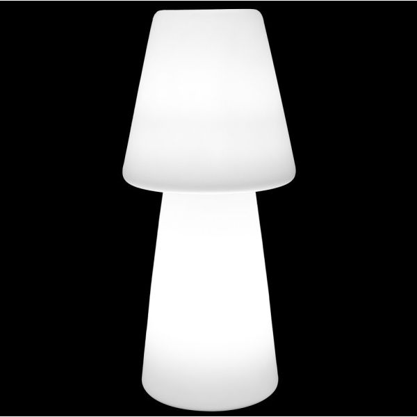 LAMP.EXTERIOR SOBREMESA LED BL 28X28X60, MANDO A DISTANCIA