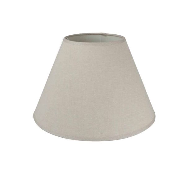 PANTALLA 45 REDONDA CAIDA SUAVE LINO TOPO 45X19X28 CM