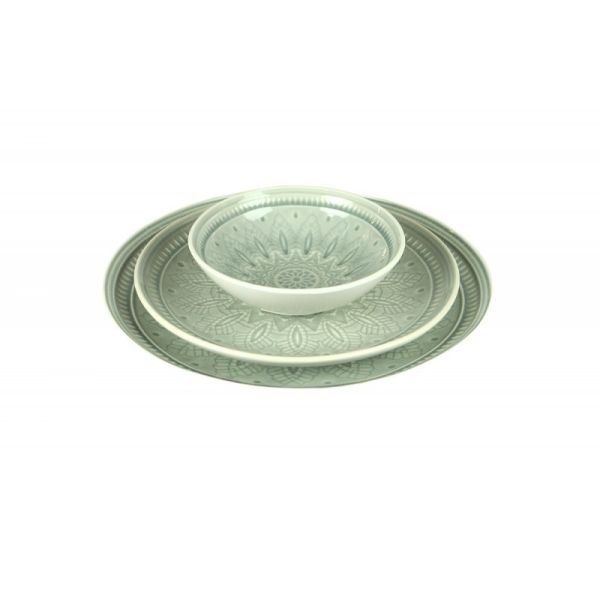 PLATO CERAMICA POSTRE GRIS 