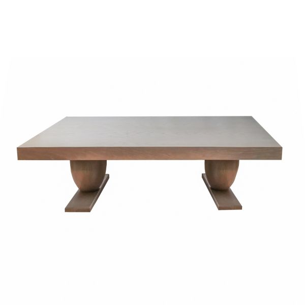 MESA CENTRO FRESNO MADERA GRISACEA 140X75X45