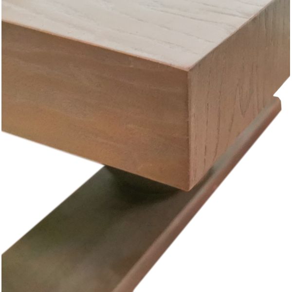 MESA CENTRO FRESNO MADERA GRISACEA 140X75X45