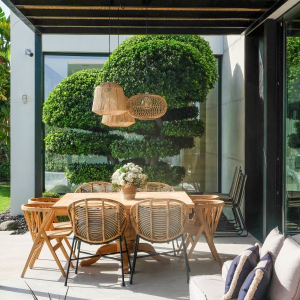 PANTALLA JUTE METAL NATURAL 50X50X29 CM