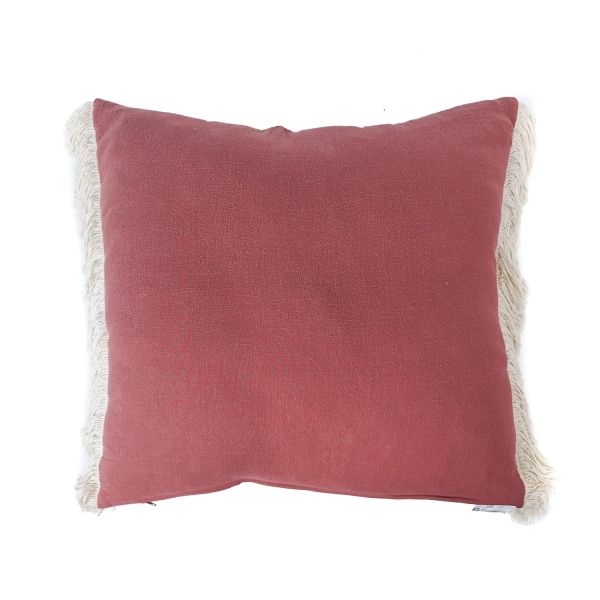 FUNDA COJIN 45X45 ROJO VINO FLECOS LAT. RED GARDEN